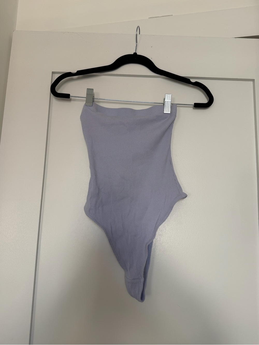 Urban Outfitters Lavender Ribbed Strapless Bodysuit